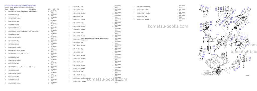 Komatsu PC130-11 S/N 90001-UP Parts catalog cover Page 9
