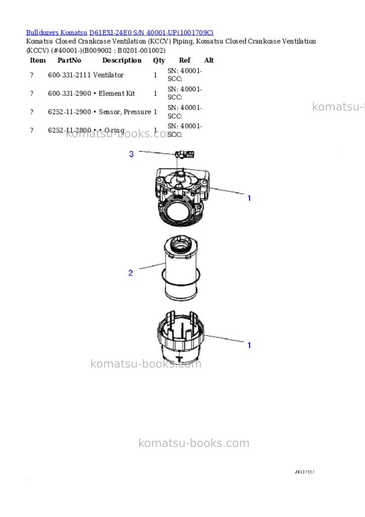 Komatsu D61EXI-24E0 S/N 40001-UP Parts catalog cover Page 10