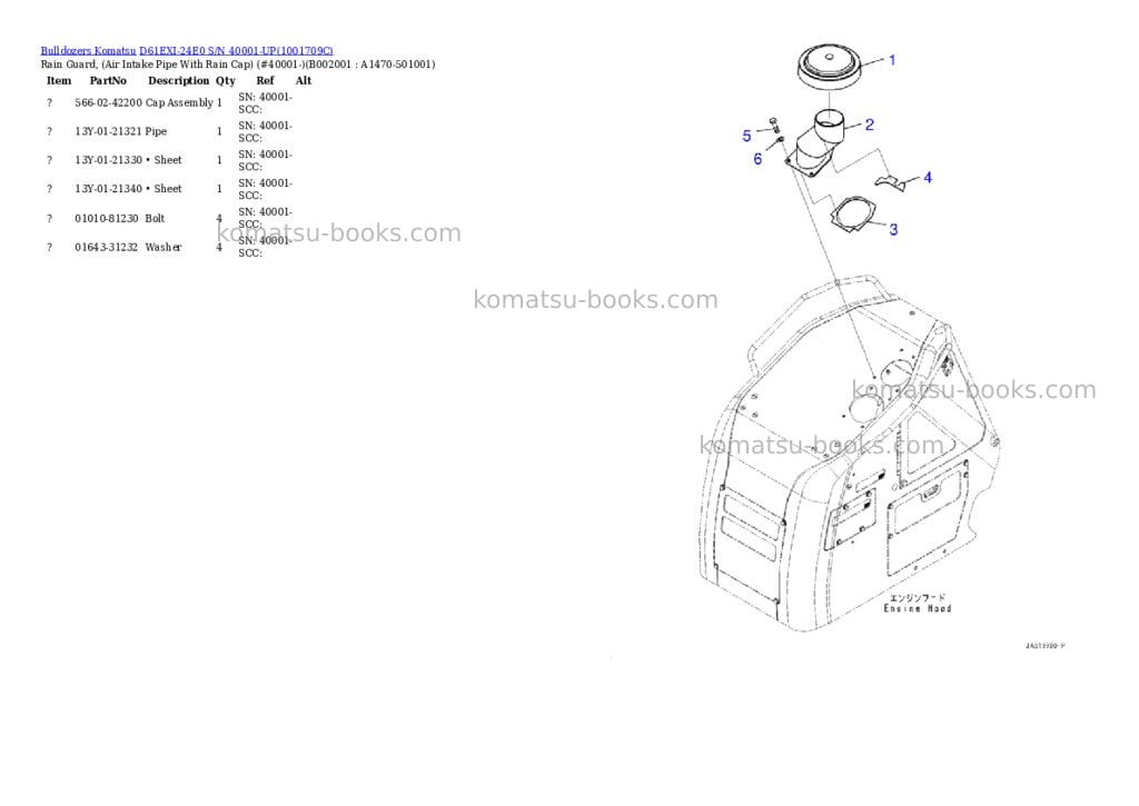 Komatsu D61EXI-24E0 S/N 40001-UP Parts catalog cover Page 2