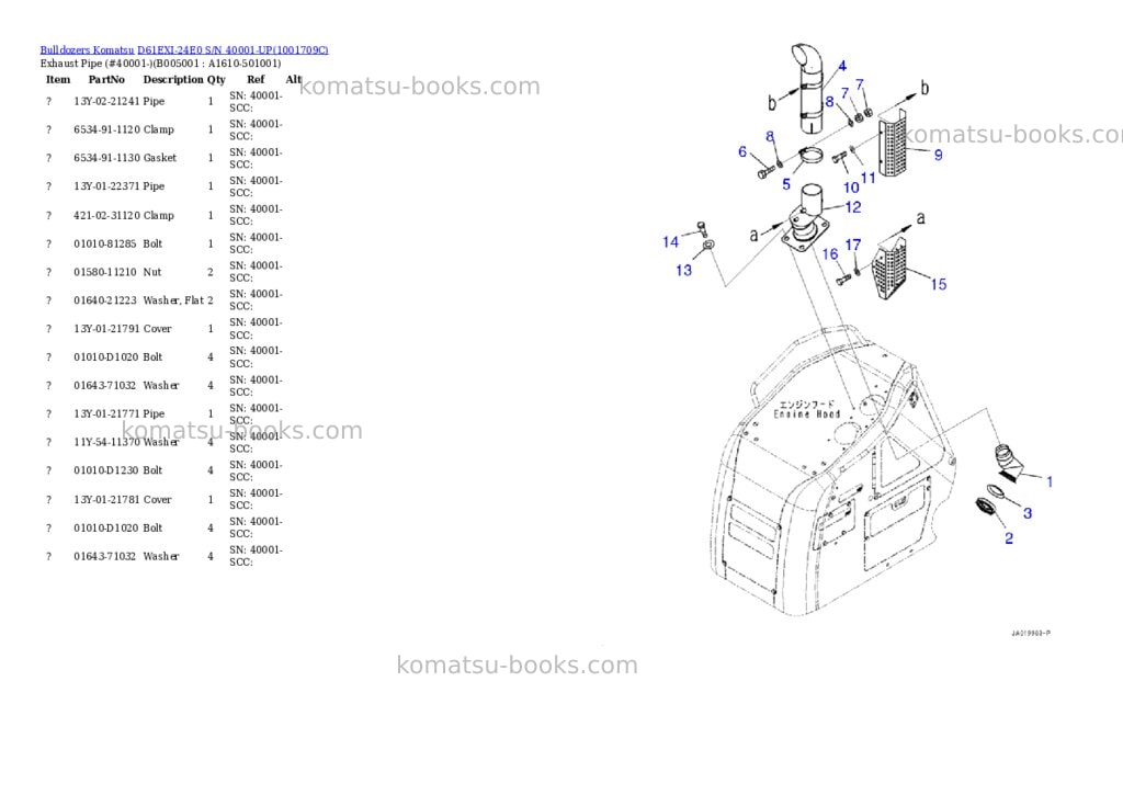 Komatsu D61EXI-24E0 S/N 40001-UP Parts catalog cover Page 5