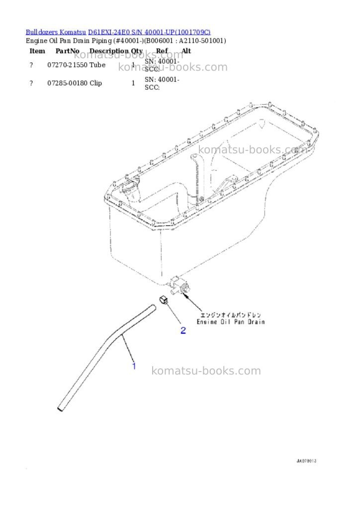 Komatsu D61EXI-24E0 S/N 40001-UP Parts catalog cover Page 6