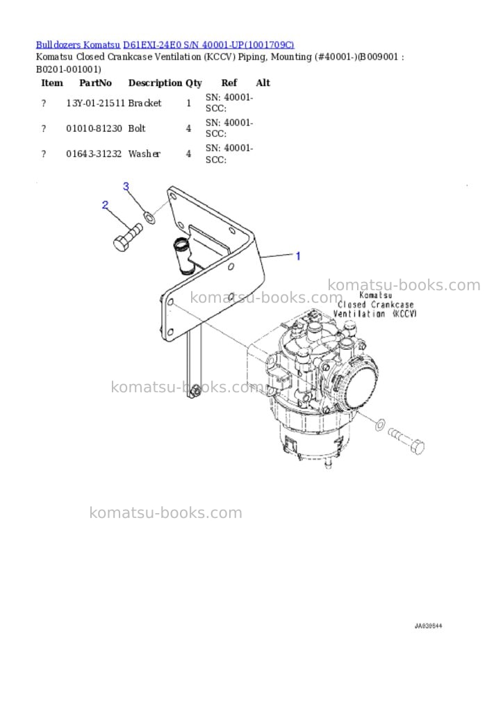 Komatsu D61EXI-24E0 S/N 40001-UP Parts catalog cover Page 9