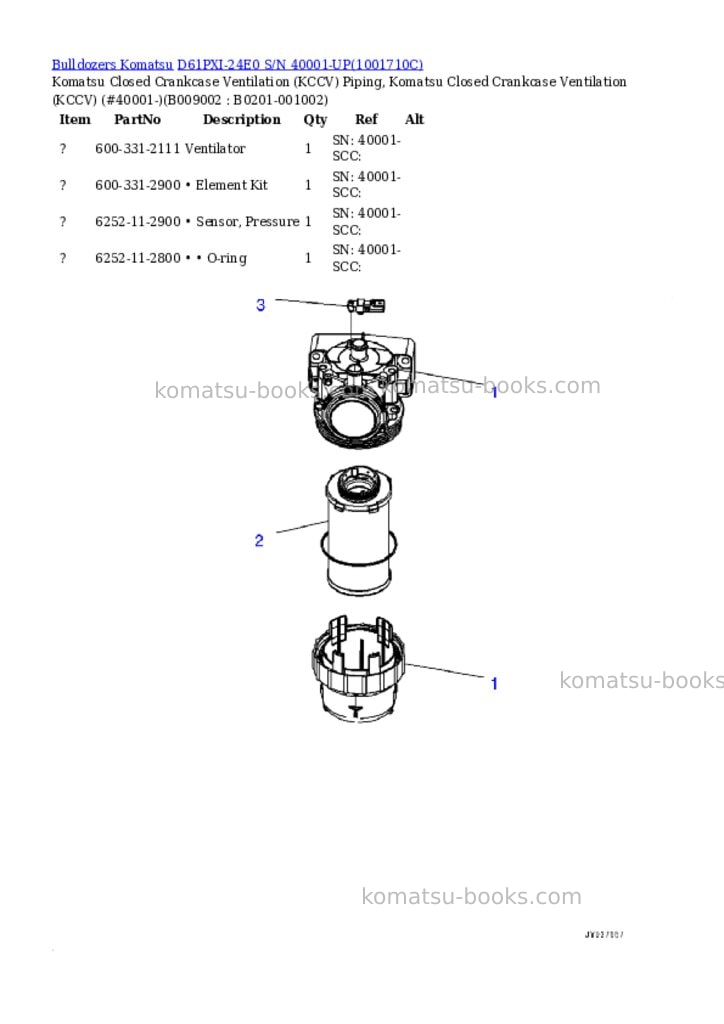 Komatsu D61PXI-24E0 S/N 40001-UP Parts catalog cover Page 10