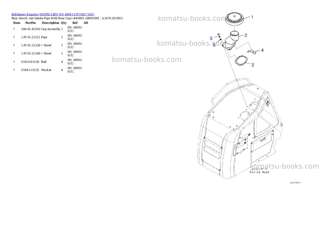 Komatsu D61PXI-24E0 S/N 40001-UP Parts catalog cover Page 2