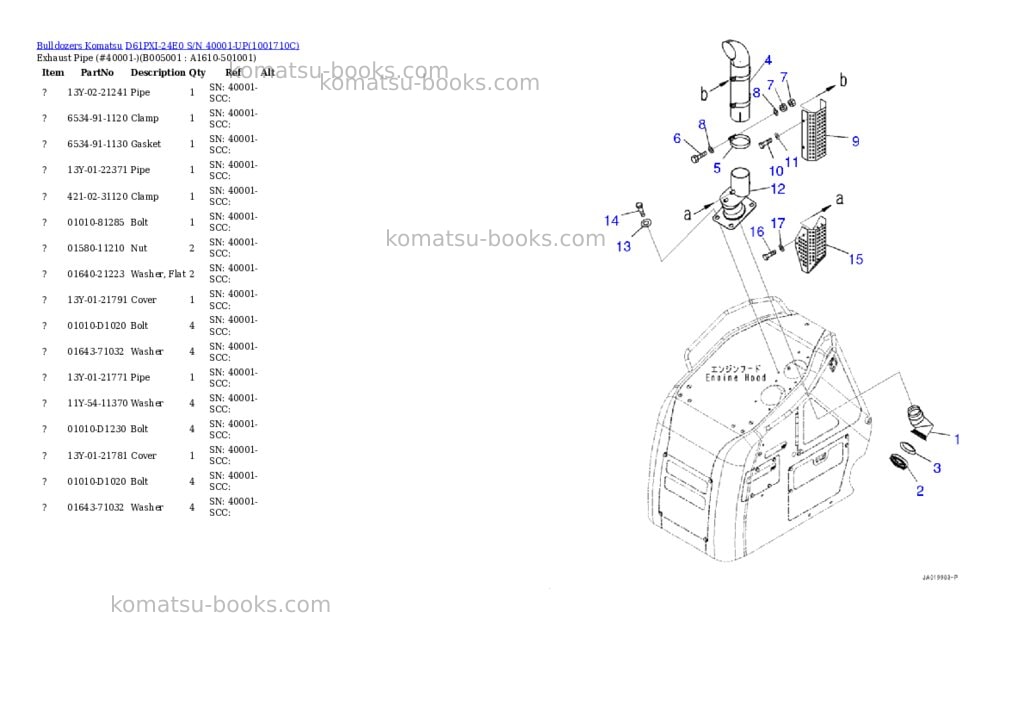Komatsu D61PXI-24E0 S/N 40001-UP Parts catalog cover Page 5
