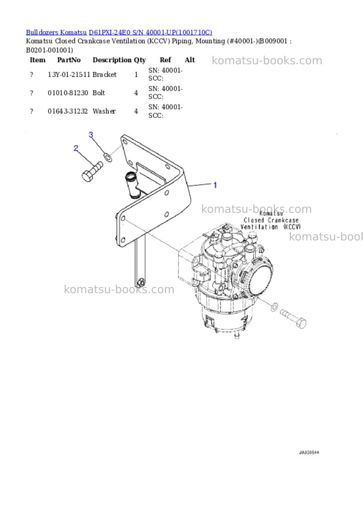 Komatsu D61PXI-24E0 S/N 40001-UP Parts catalog cover Page 9