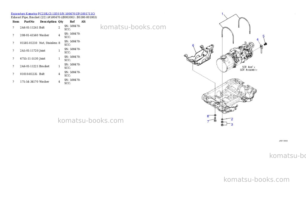 Komatsu PC210LCI-11E0 S/N 500470-UP Parts catalog cover Page 7 Komatsu PC210LCI-11E0 S/N 500470-UP Parts catalog cover Page 7