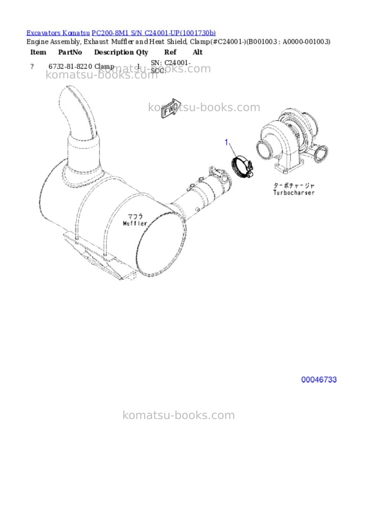 Komatsu PC200-8M1 S/N C24001-UP Parts catalog cover Page 2