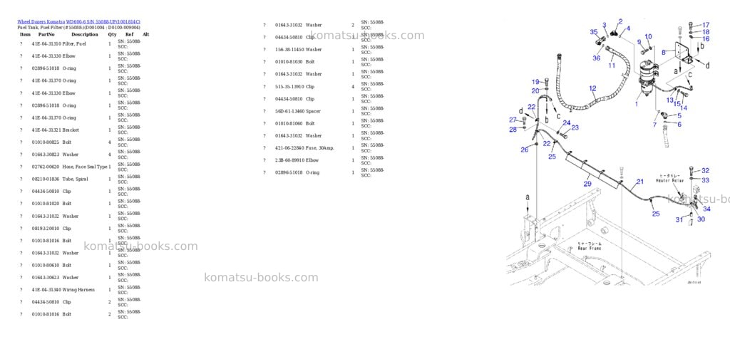 Komatsu WD600-6 S/N 55088-UP Parts catalog cover Page 3 Komatsu WD600-6 S/N 55088-UP Parts catalog cover Page 3