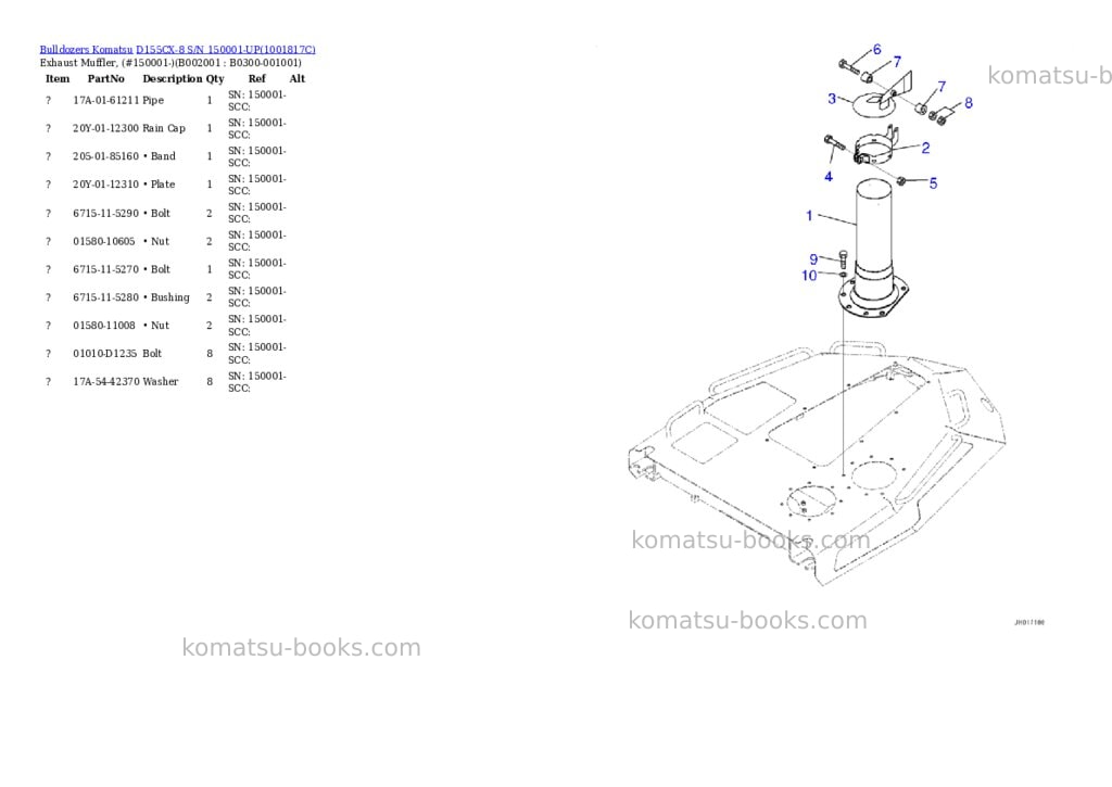 Komatsu D155CX-8 S/N 150001-UP Parts catalog cover Page 3