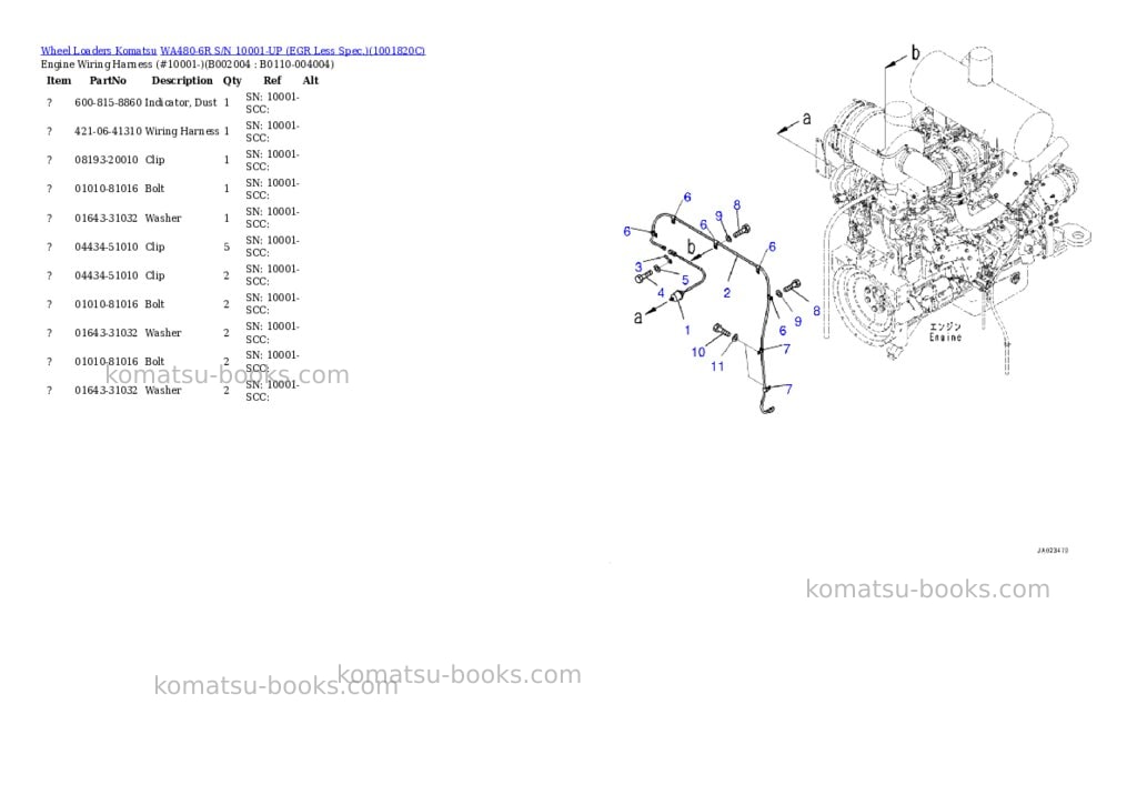 Komatsu WA480-6R S/N 10001-UP (EGR Less Spec.) Parts catalog cover Page 4