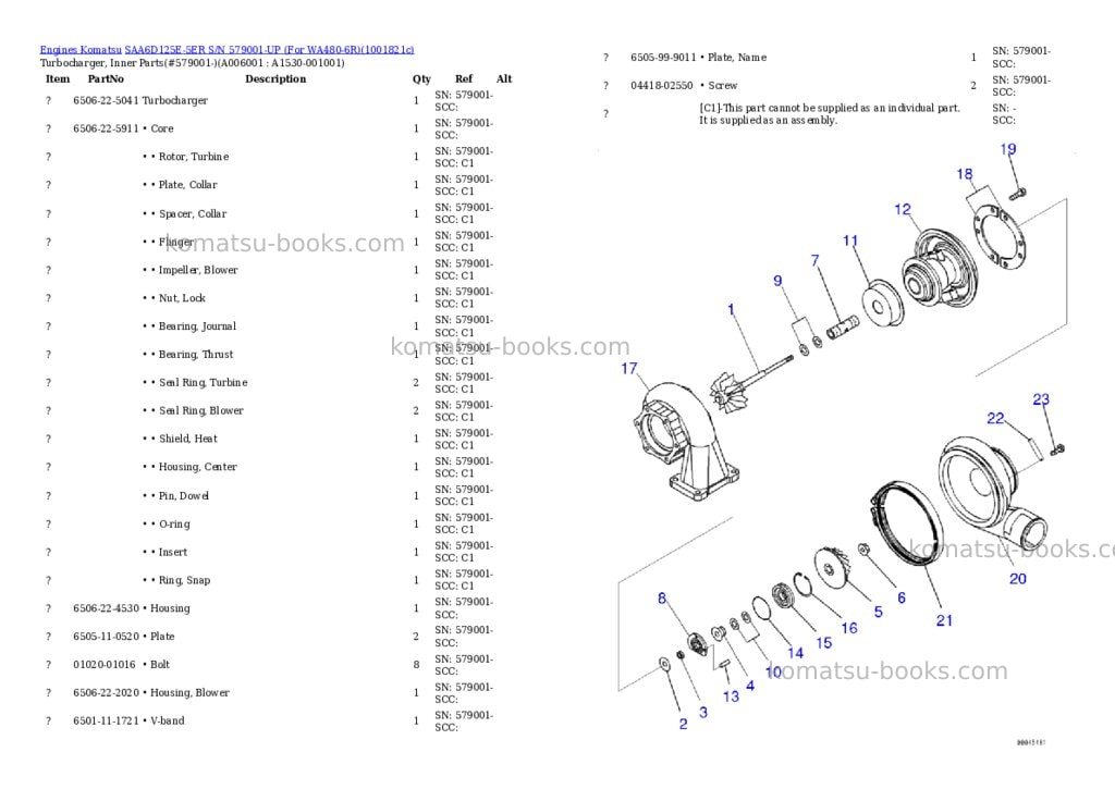 Komatsu SAA6D125E-5ER S/N 579001-UP (For WA480-6R) Parts catalog cover Page 5 Komatsu SAA6D125E-5ER S/N 579001-UP (For WA480-6R) Parts catalog cover Page 5