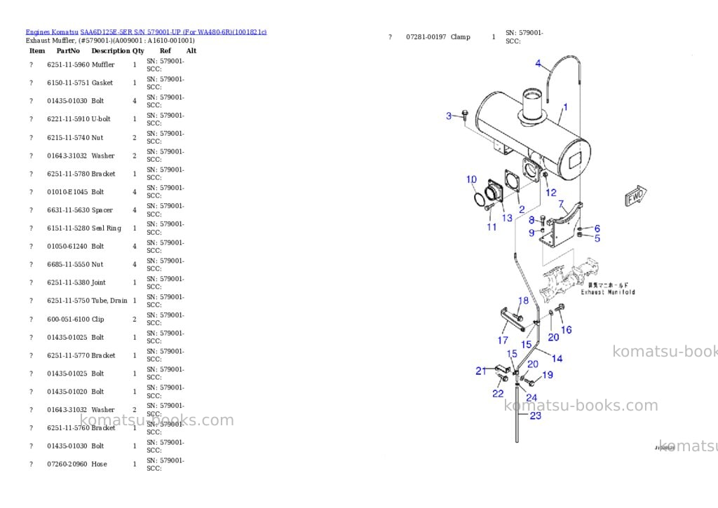 Komatsu SAA6D125E-5ER S/N 579001-UP (For WA480-6R) Parts catalog cover Page 9 Komatsu SAA6D125E-5ER S/N 579001-UP (For WA480-6R) Parts catalog cover Page 9