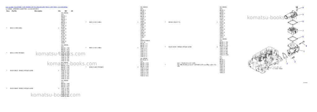 Komatsu SAA3D95E-1 S/N 900001-UP (For BA100-3/PC78US-11/PC78UU-11) Parts catalog cover Page 7