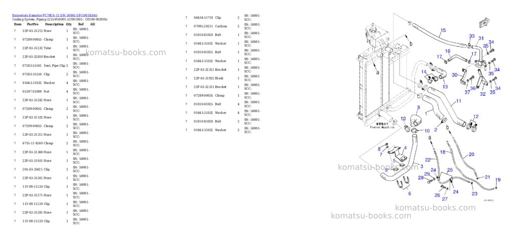 Komatsu PC78US-11 S/N 50001-UP Parts catalog cover Page 9 Komatsu PC78US-11 S/N 50001-UP Parts catalog cover Page 9
