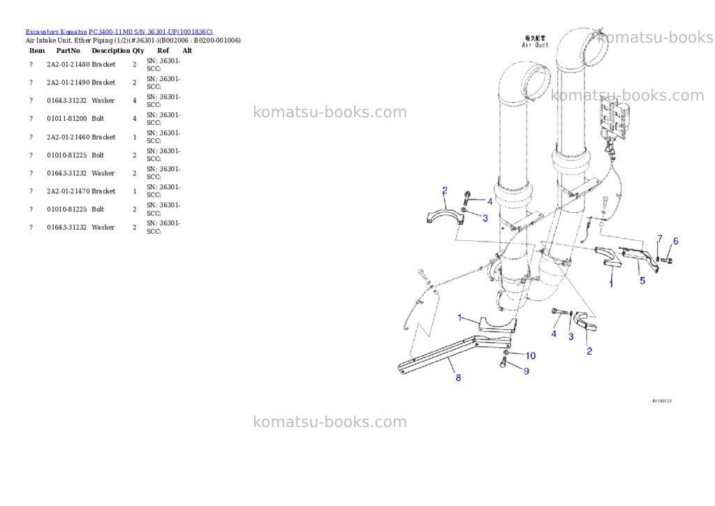 Komatsu PC3400-11M0 S/N 36301-UP Parts catalog cover Page 10