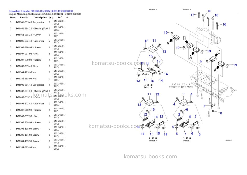 Komatsu PC3400-11M0 S/N 36301-UP Parts catalog cover Page 3