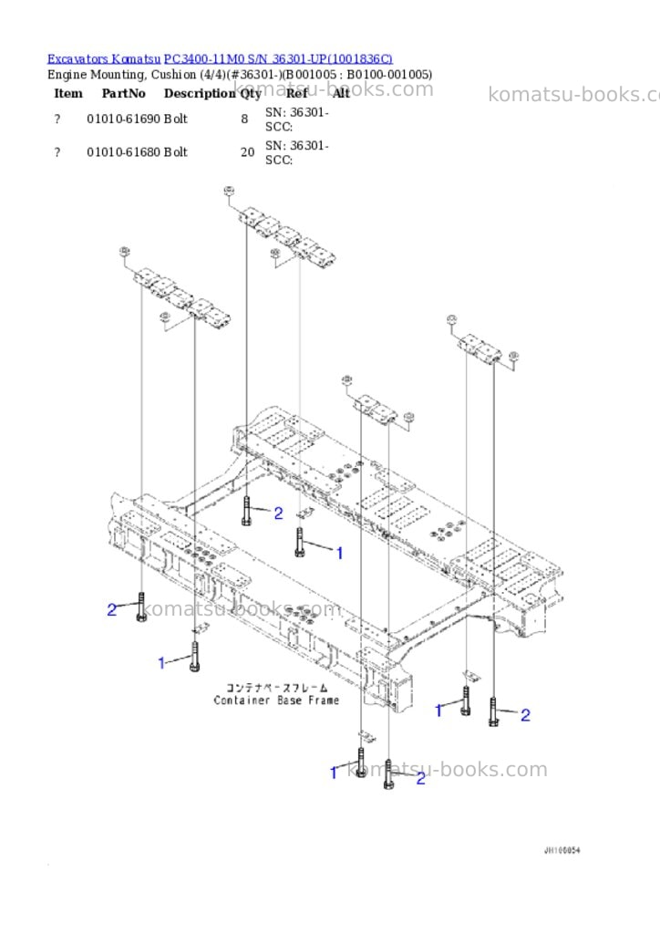 Komatsu PC3400-11M0 S/N 36301-UP Parts catalog cover Page 4