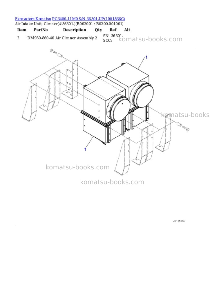 Komatsu PC3400-11M0 S/N 36301-UP Parts catalog cover Page 5