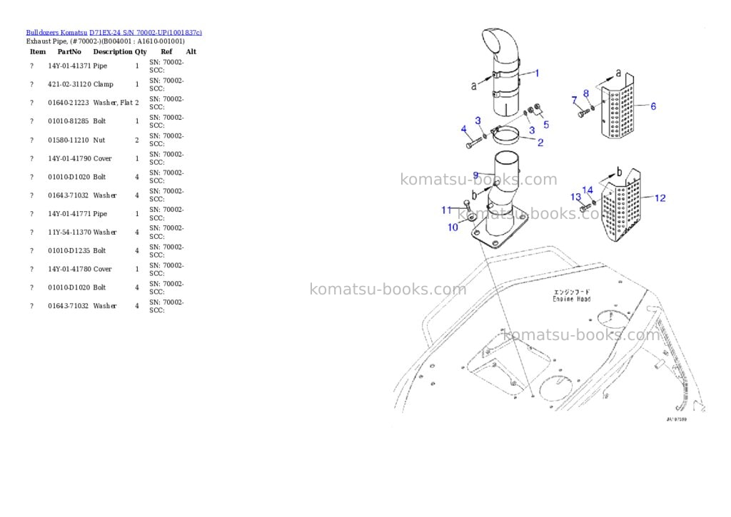 Komatsu D71EX-24 S/N 70002-UP Parts catalog cover Page 8