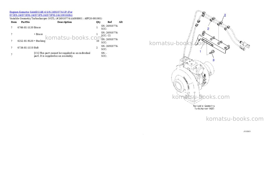 Komatsu SAA6D114E-6 S/N 26910774-UP (For D71EX-24/D71EXI-24/D71PX-24/D71PXI-24) Parts catalog cover Page 7 Komatsu SAA6D114E-6 S/N 26910774-UP (For D71EX-24/D71EXI-24/D71PX-24/D71PXI-24) Parts catalog cover Page 7