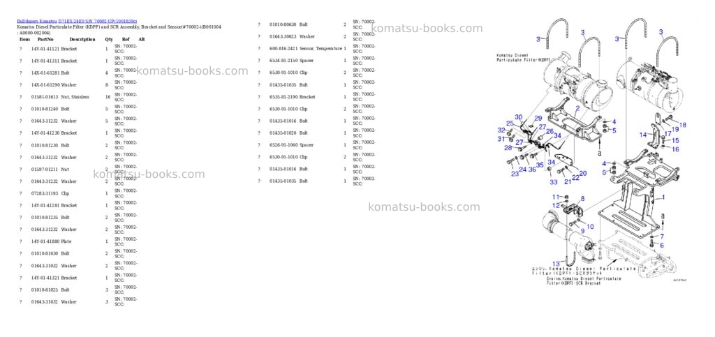 Komatsu D71EX-24E0 S/N 70002-UP Parts catalog cover Page 3