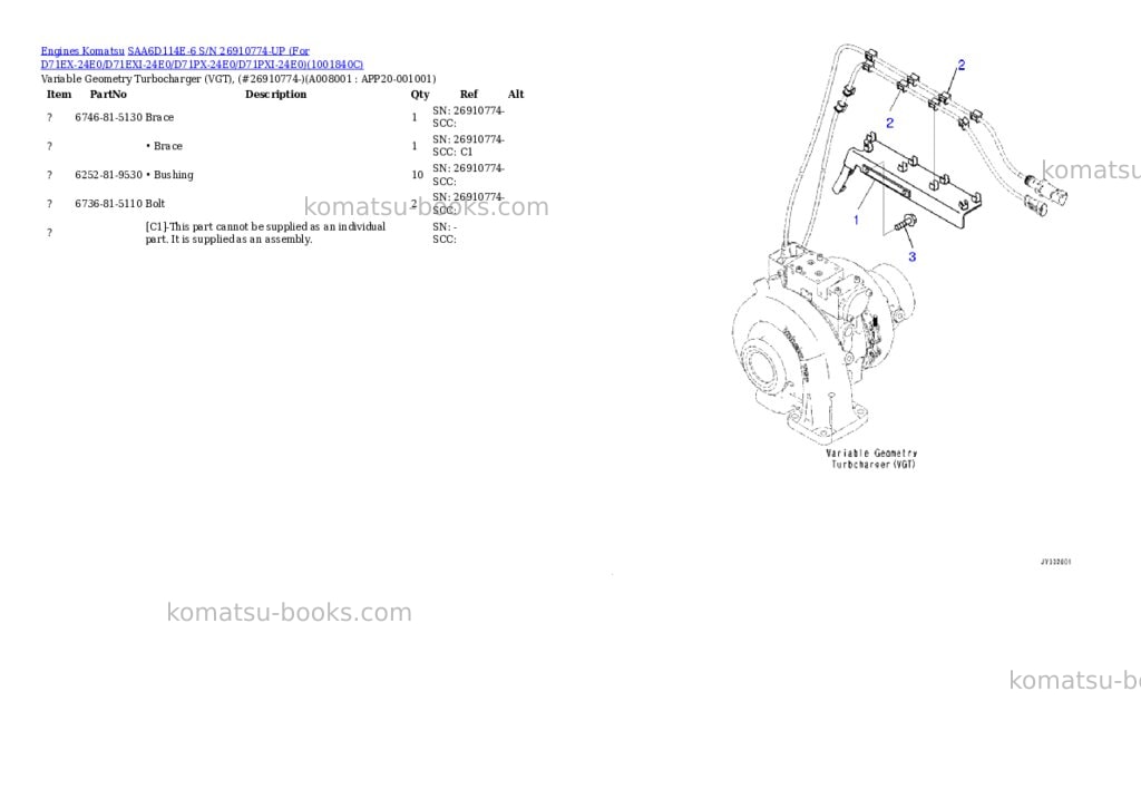 Komatsu SAA6D114E-6 S/N 26910774-UP (For D71EX-24E0/D71EXI-24E0/D71PX-24E0/D71PXI-24E0) Parts catalog cover Page 7 Komatsu SAA6D114E-6 S/N 26910774-UP (For D71EX-24E0/D71EXI-24E0/D71PX-24E0/D71PXI-24E0) Parts catalog cover Page 7