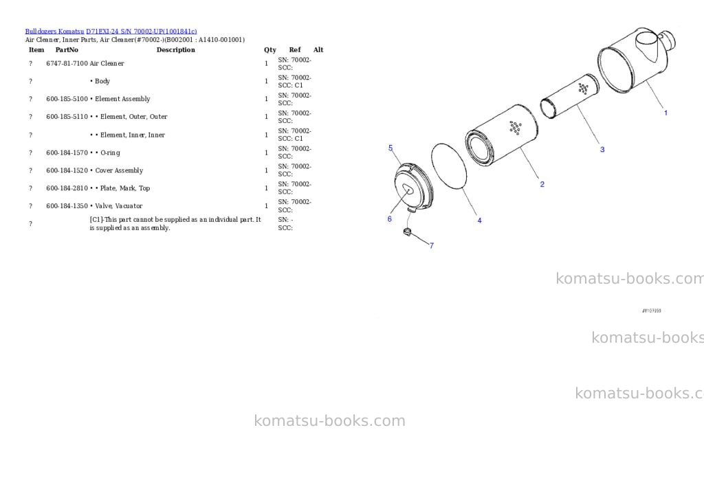 Komatsu D71EXI-24 S/N 70002-UP Parts catalog cover Page 5