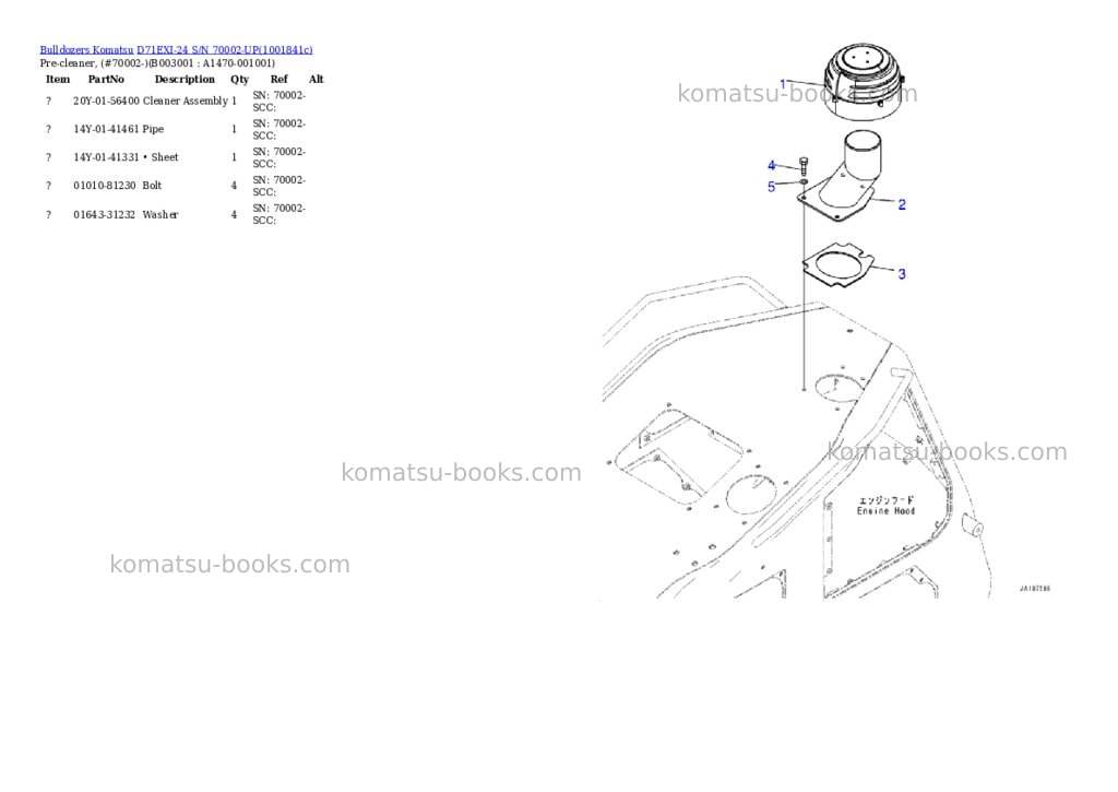 Komatsu D71EXI-24 S/N 70002-UP Parts catalog cover Page 7