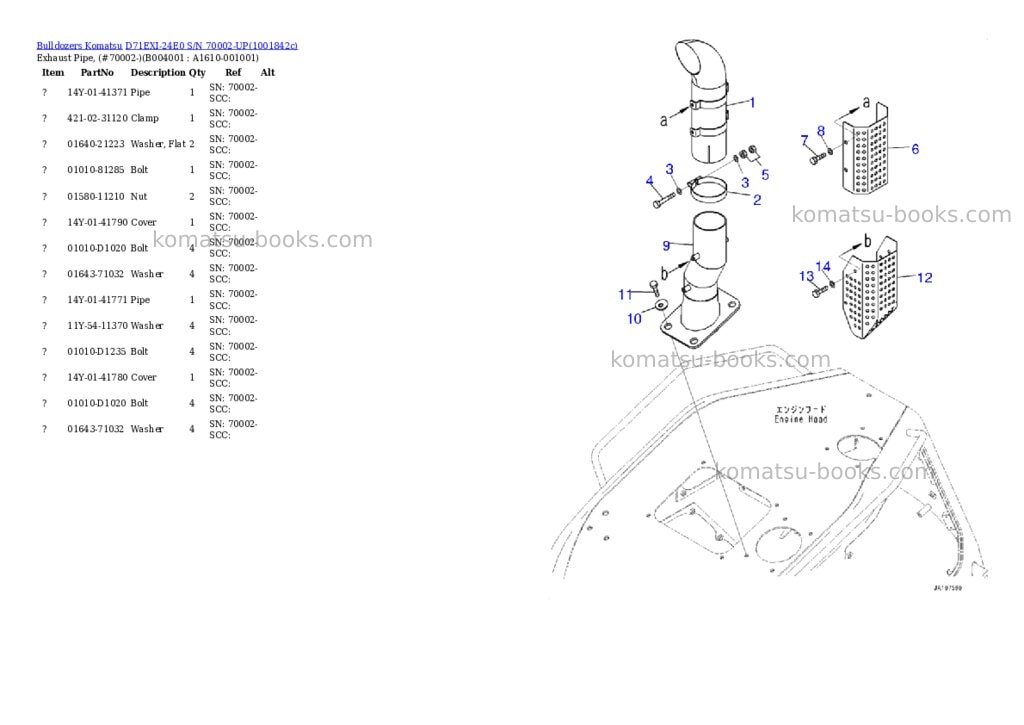 Komatsu D71EXI-24E0 S/N 70002-UP Parts catalog cover Page 8