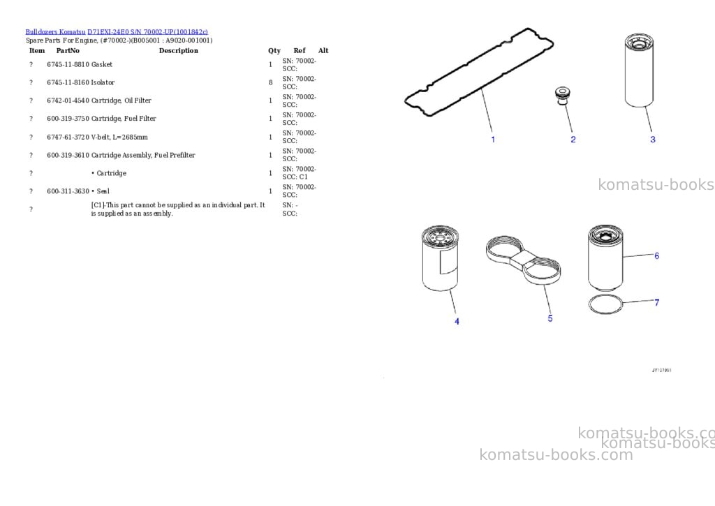 Komatsu D71EXI-24E0 S/N 70002-UP Parts catalog cover Page 9