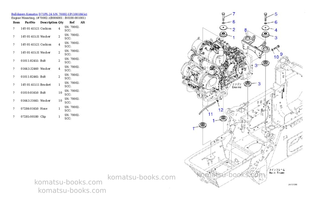 Komatsu D71PX-24 S/N 70002-UP Parts catalog cover Page 10