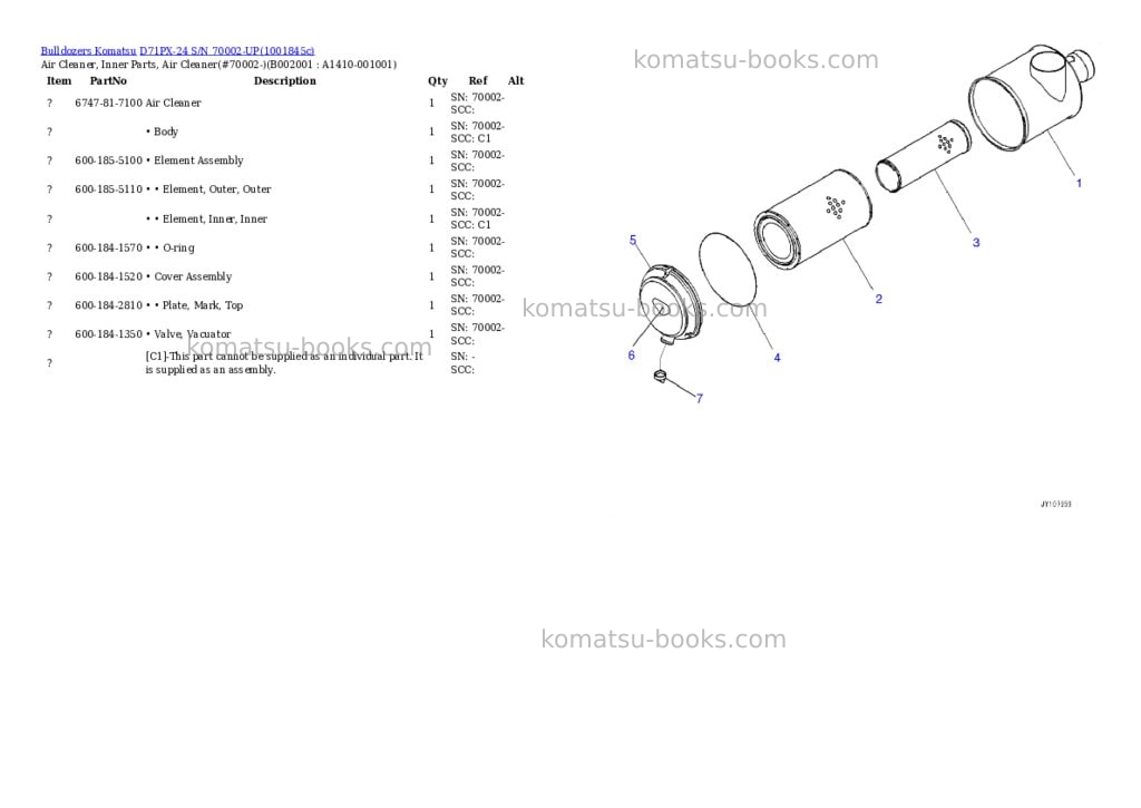 Komatsu D71PX-24 S/N 70002-UP Parts catalog cover Page 5