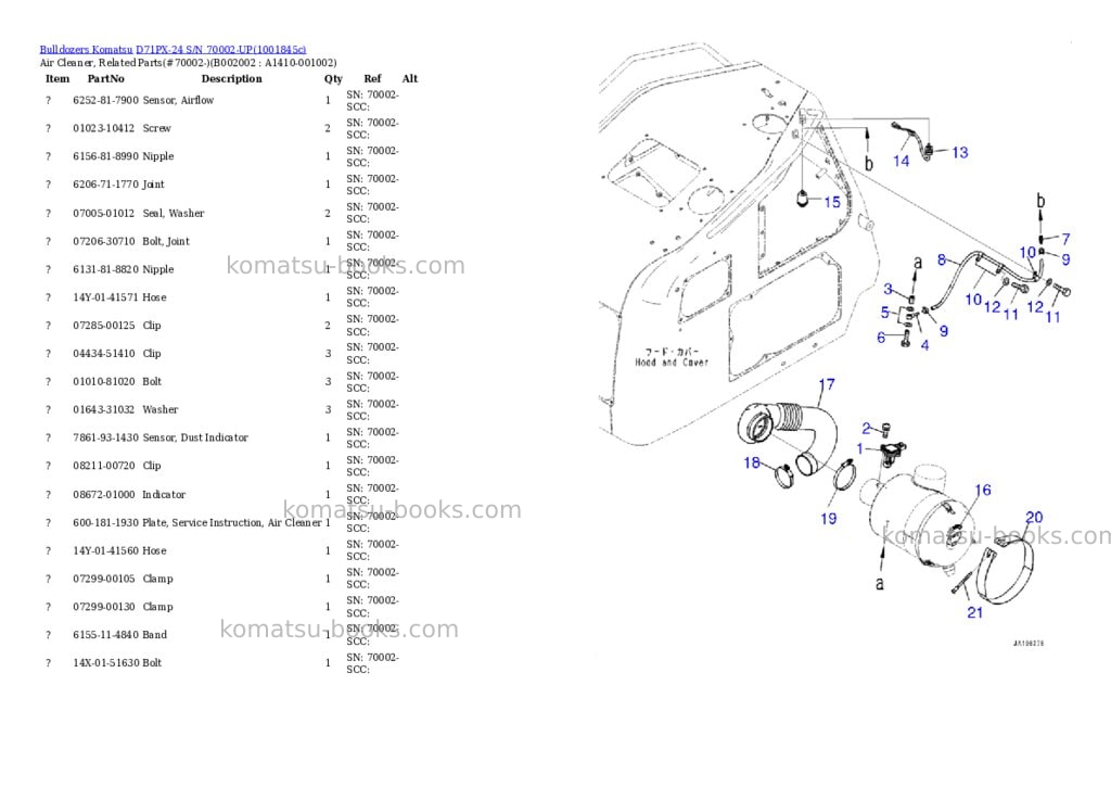 Komatsu D71PX-24 S/N 70002-UP Parts catalog cover Page 6