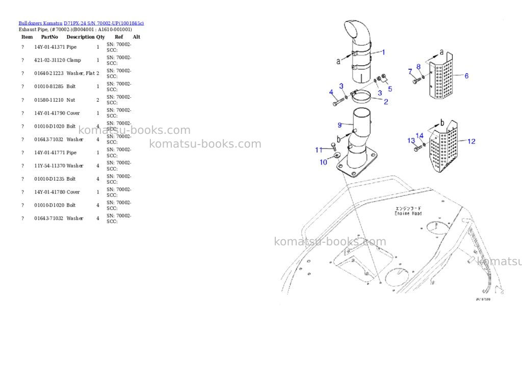 Komatsu D71PX-24 S/N 70002-UP Parts catalog cover Page 8
