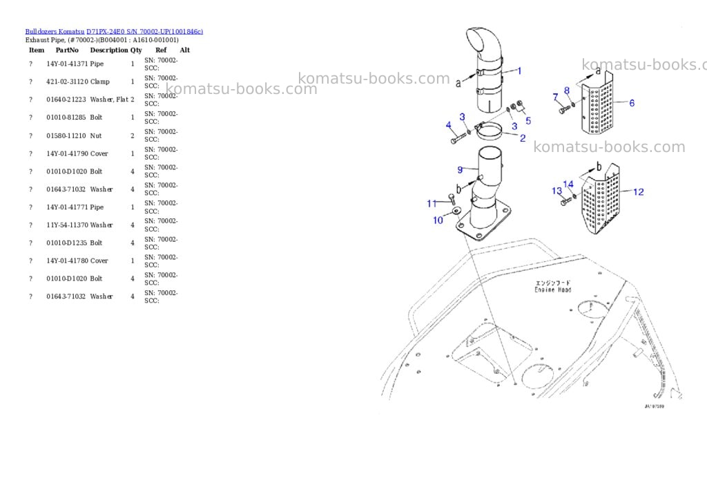 Komatsu D71PX-24E0 S/N 70002-UP Parts catalog cover Page 8