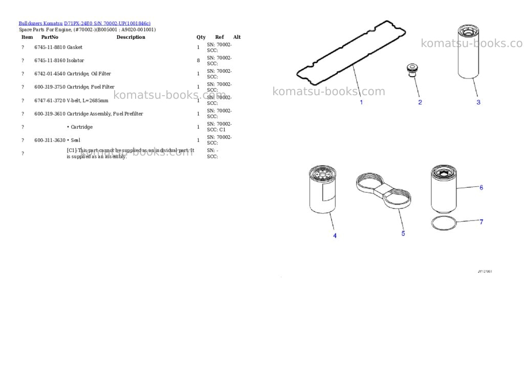 Komatsu D71PX-24E0 S/N 70002-UP Parts catalog cover Page 9