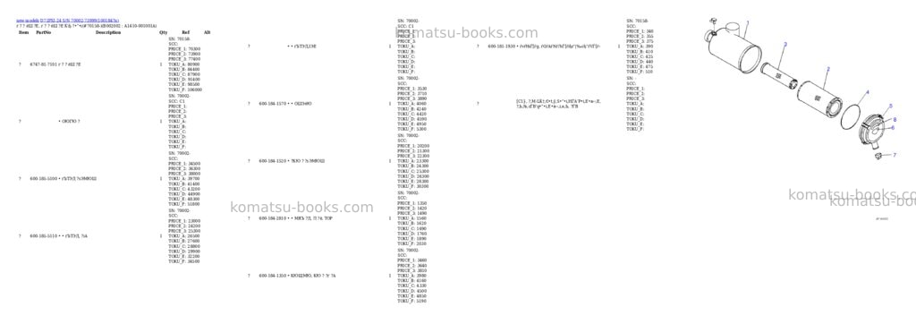 Komatsu D71PXI-24 S/N 70002-73999 Parts catalog cover Page 7