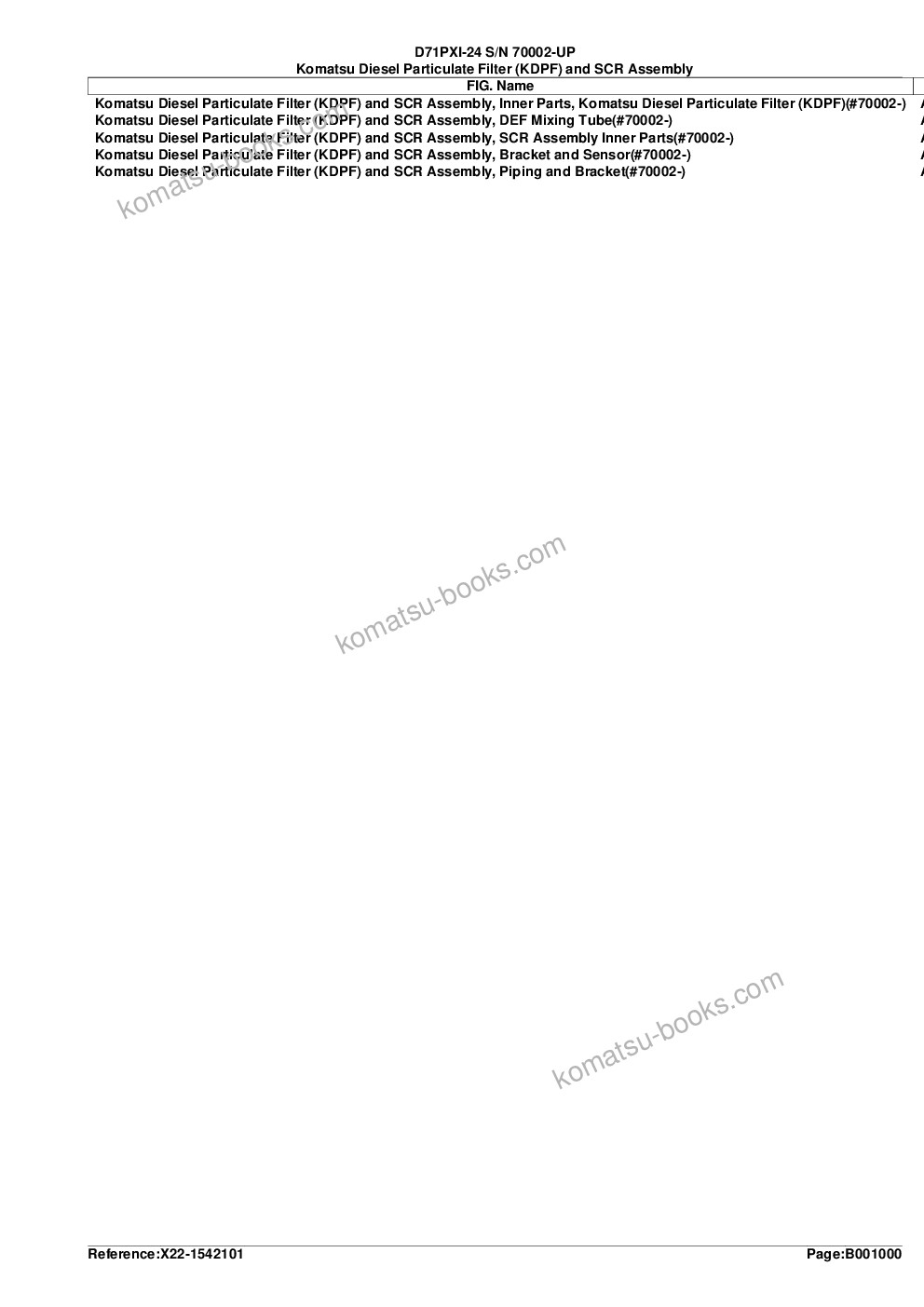 Komatsu D71PXI-24 S/N 70002-UP Parts catalog cover Page 3