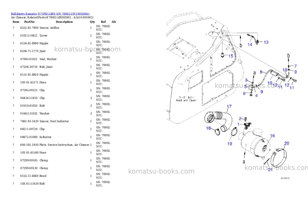 Komatsu D71PXI-24E0 S/N 70002-UP Parts catalog cover Page 6