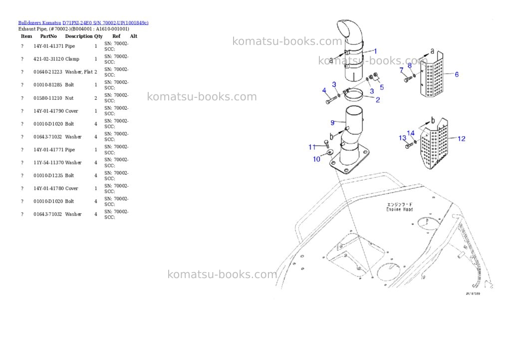 Komatsu D71PXI-24E0 S/N 70002-UP Parts catalog cover Page 8