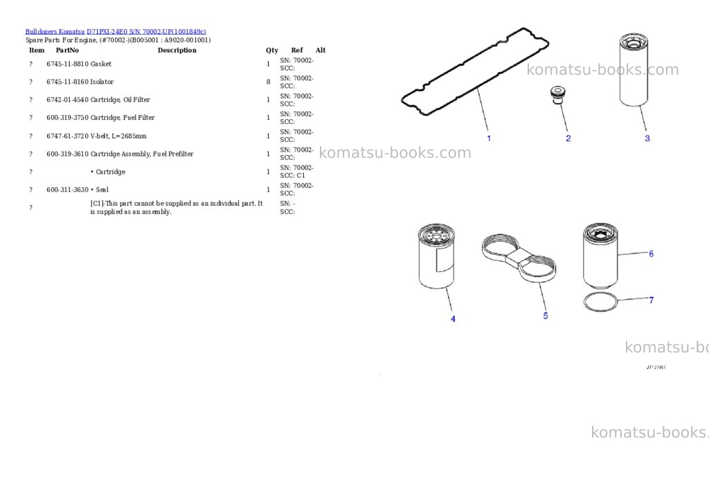 Komatsu D71PXI-24E0 S/N 70002-UP Parts catalog cover Page 9