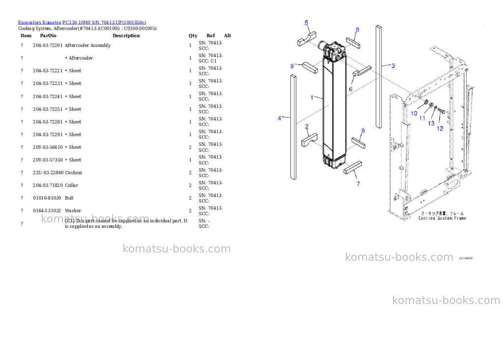 Komatsu PC130-10M0 S/N 70413-UP Parts catalog cover Page 10 Komatsu PC130-10M0 S/N 70413-UP Parts catalog cover Page 10