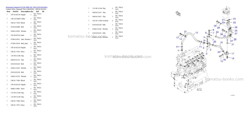 Komatsu PC130-10M0 S/N 70413-UP Parts catalog cover Page 4 Komatsu PC130-10M0 S/N 70413-UP Parts catalog cover Page 4