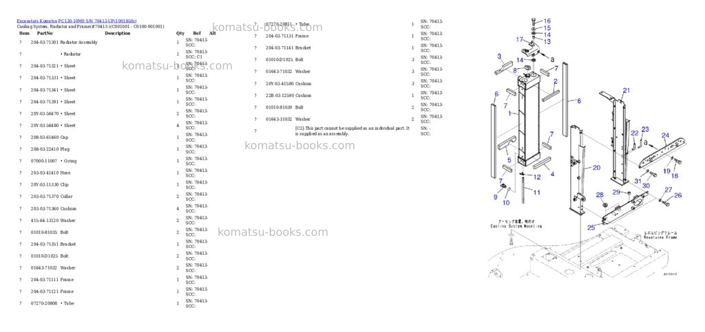 Komatsu PC130-10M0 S/N 70413-UP Parts catalog cover Page 6 Komatsu PC130-10M0 S/N 70413-UP Parts catalog cover Page 6