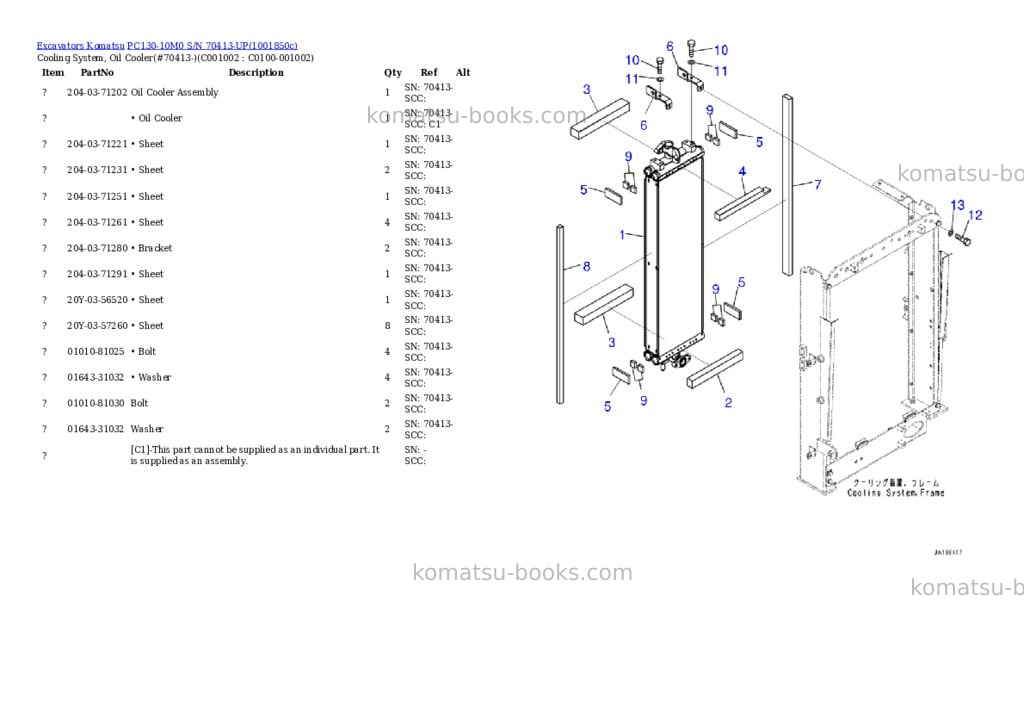 Komatsu PC130-10M0 S/N 70413-UP Parts catalog cover Page 7 Komatsu PC130-10M0 S/N 70413-UP Parts catalog cover Page 7