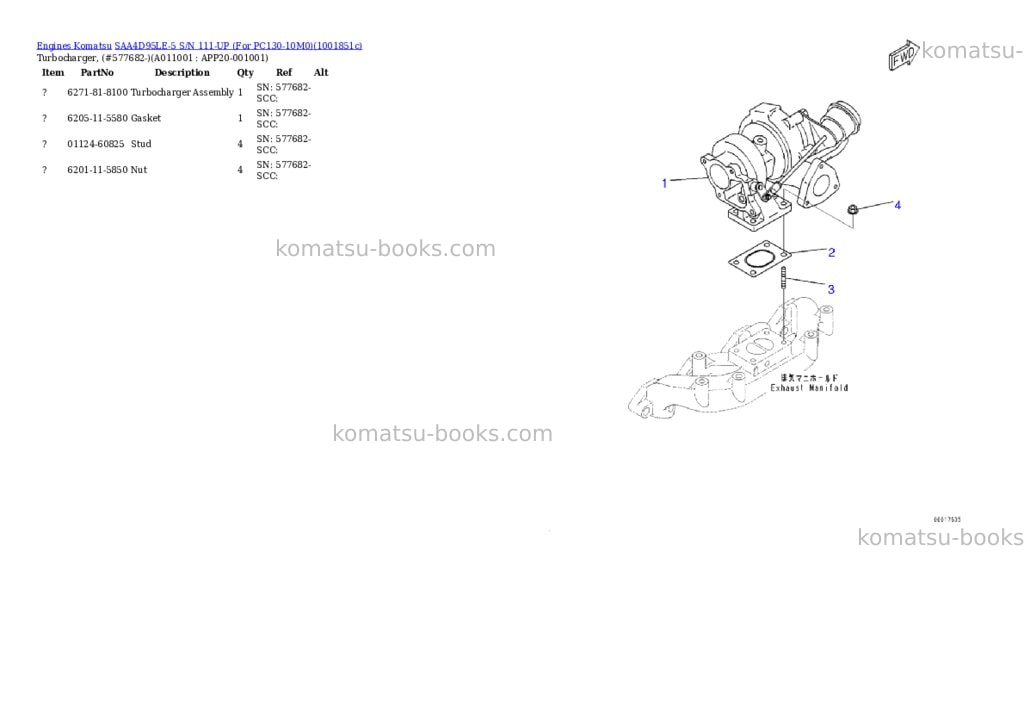 Komatsu SAA4D95LE-5 S/N 111-UP (For PC130-10M0) Parts catalog cover Page 10 Komatsu SAA4D95LE-5 S/N 111-UP (For PC130-10M0) Parts catalog cover Page 10