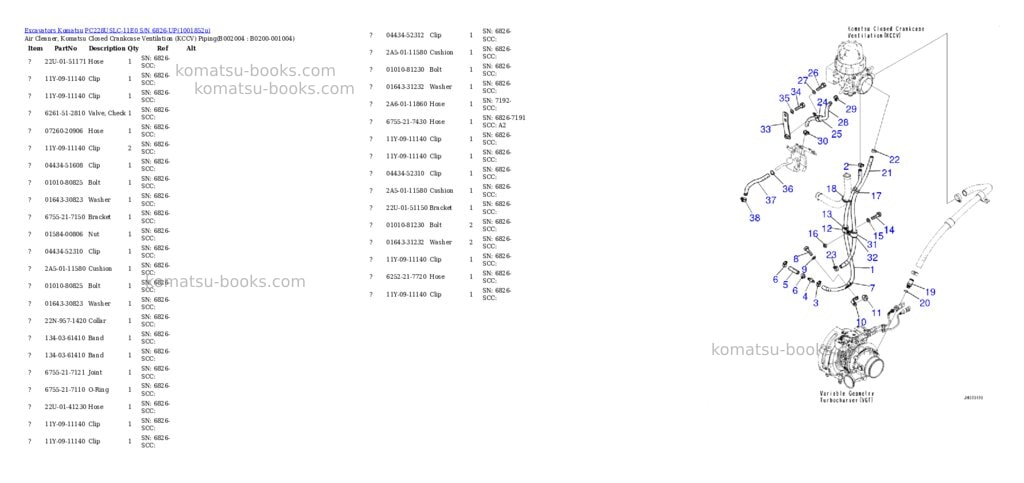 Komatsu PC228USLC-11E0 S/N 6826-UP Parts catalog cover Page 4 Komatsu PC228USLC-11E0 S/N 6826-UP Parts catalog cover Page 4