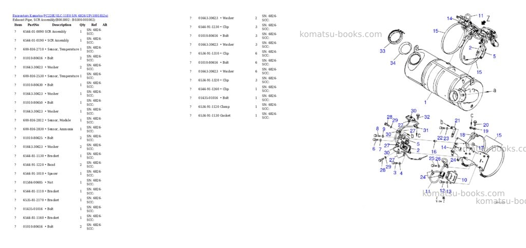 Komatsu PC228USLC-11E0 S/N 6826-UP Parts catalog cover Page 6 Komatsu PC228USLC-11E0 S/N 6826-UP Parts catalog cover Page 6