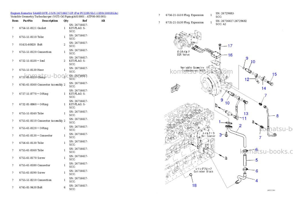 Komatsu SAA6D107E-3 S/N 26716617-UP (For PC228USLC-11E0) Parts catalog cover Page 9 Komatsu SAA6D107E-3 S/N 26716617-UP (For PC228USLC-11E0) Parts catalog cover Page 9